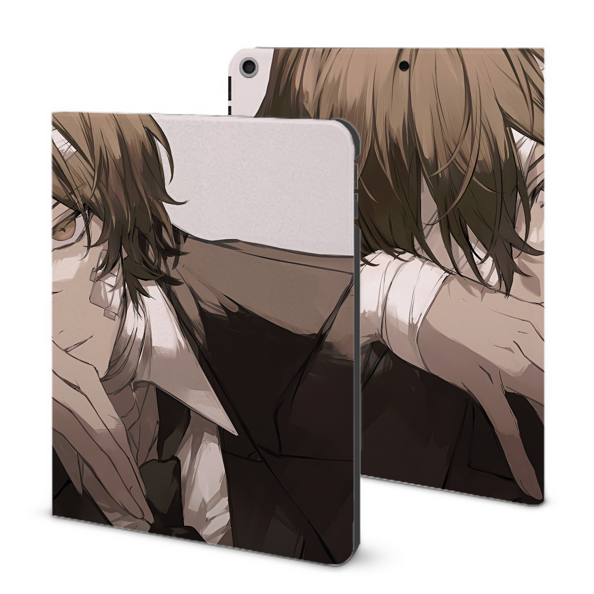 （画像用） 文豪ストレイドッグス Bungo Stray Dogs IPad ケース ブック型 PUレザー TPU 耐衝撃 軽量 薄型 ペン収納なし 全面保護 IPad 各モデル対応